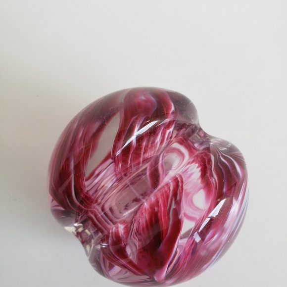 Swirl Granberry  Blown Glass Paper Weight Note Holder GES 11 EPC # - Picture 9 of 13